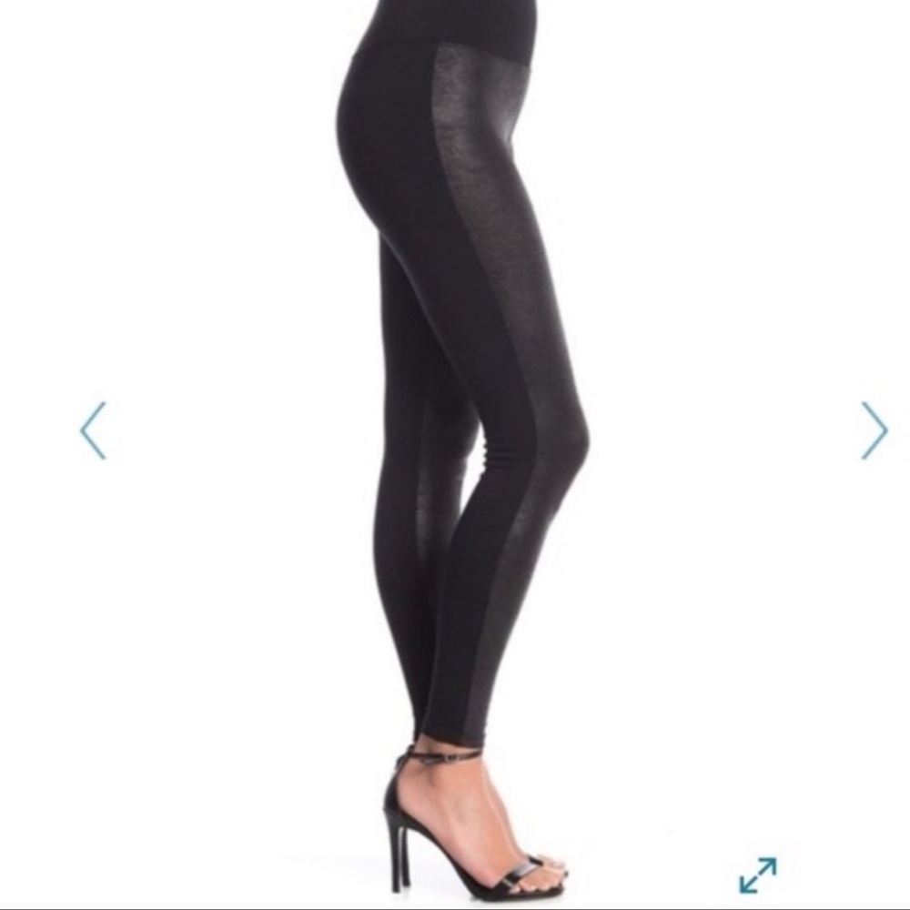 SMALL REDHOT BY SPANX FAUX LEATHER FRONT LEGGINGS